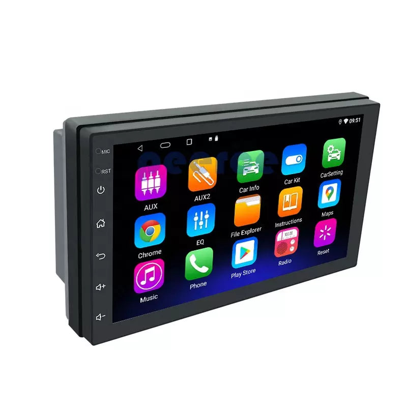 Universal 2 Din 7 HD Touch Screen Car Stereo Radio with Apple Carplay Android  Auto System Car MP5 Player Bluetooth FM USB Charging Mirror Link, with 4  LED Backup Camera 