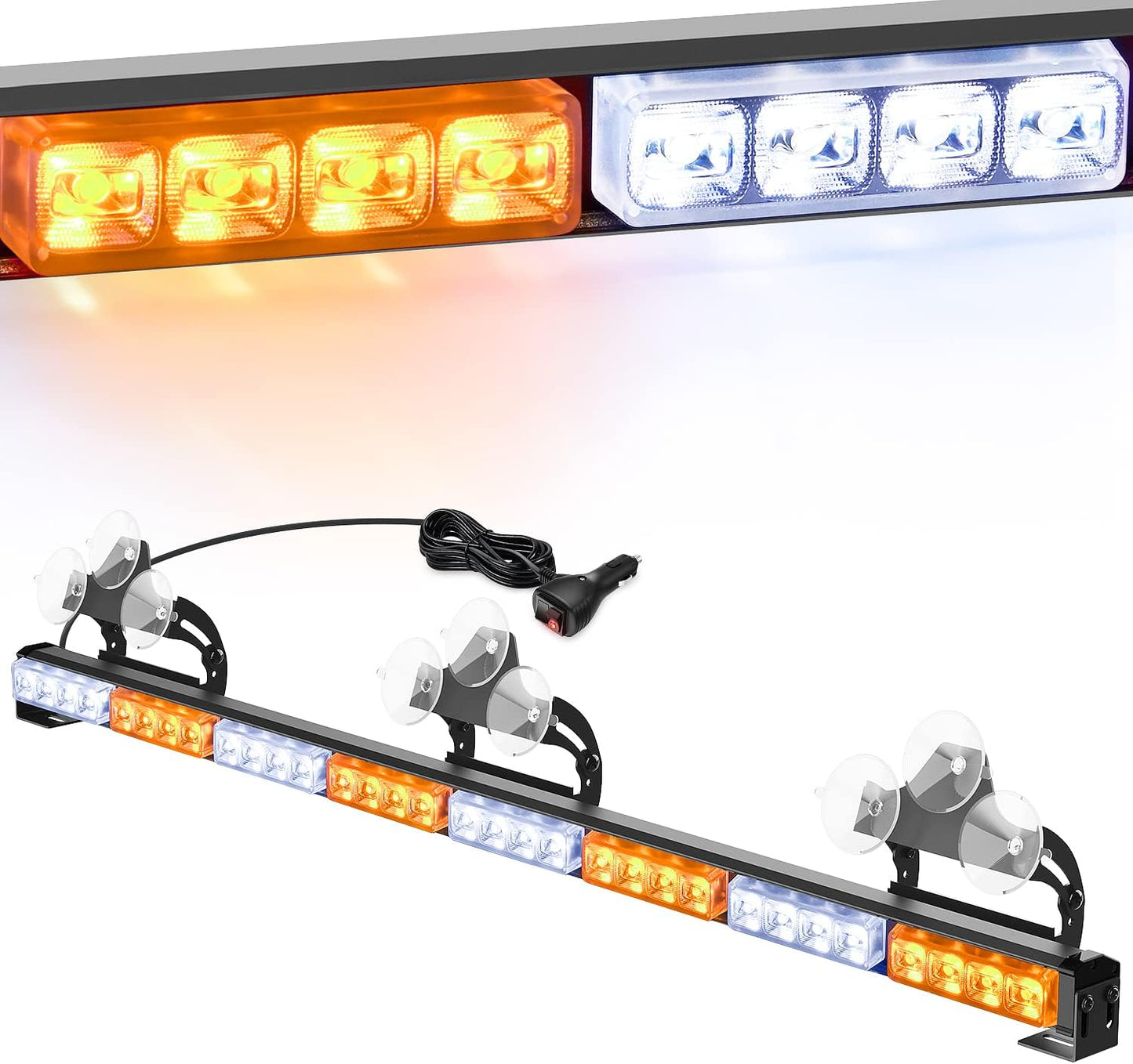 Strobe Led Light Bar 36 inch White And Ambar