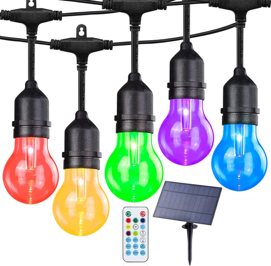 RGB Solar String Lights, 48FT Dimmable