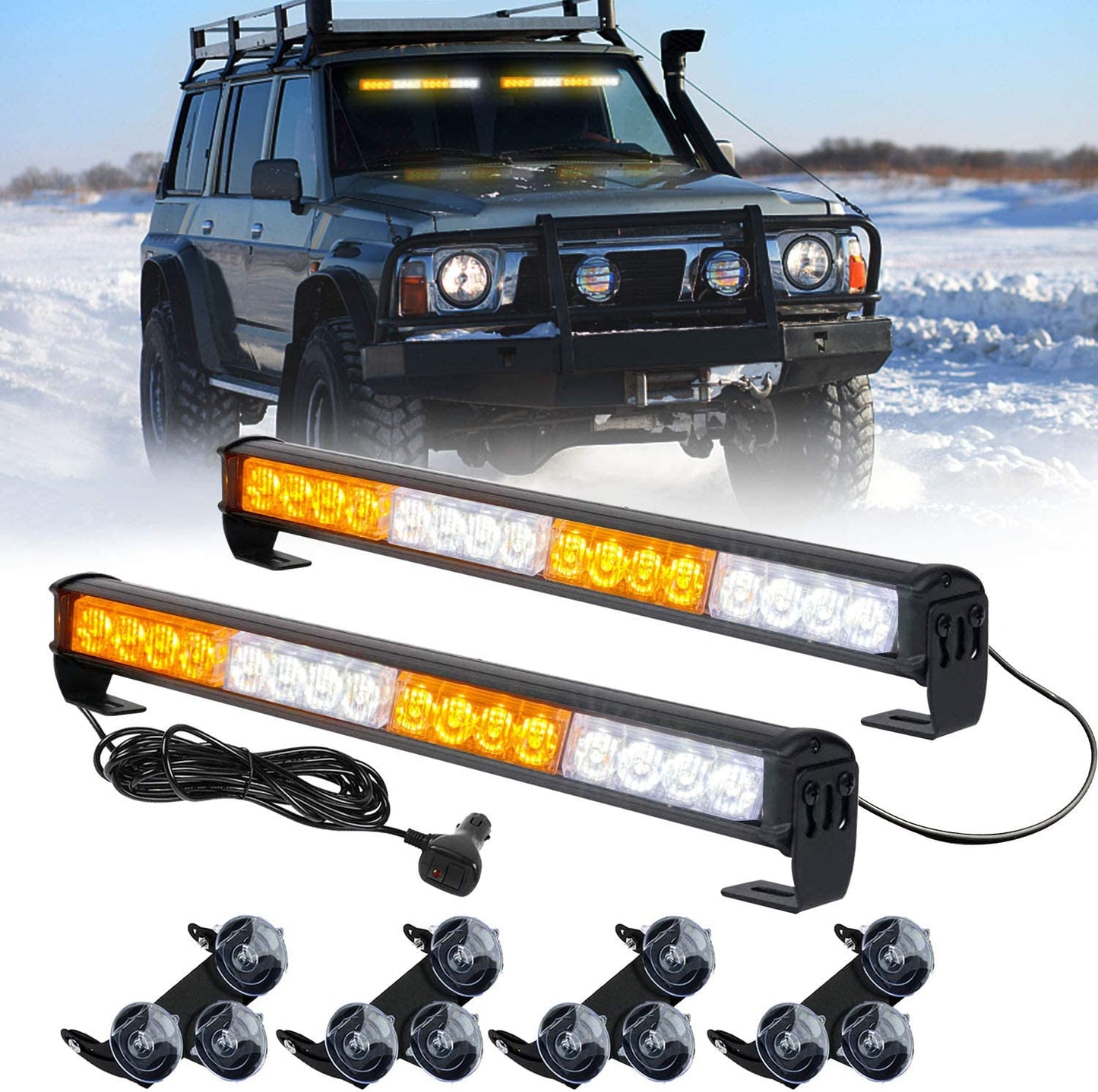 LED Traffic Advisor Strobe Light Bars 32-LED 2 in 1