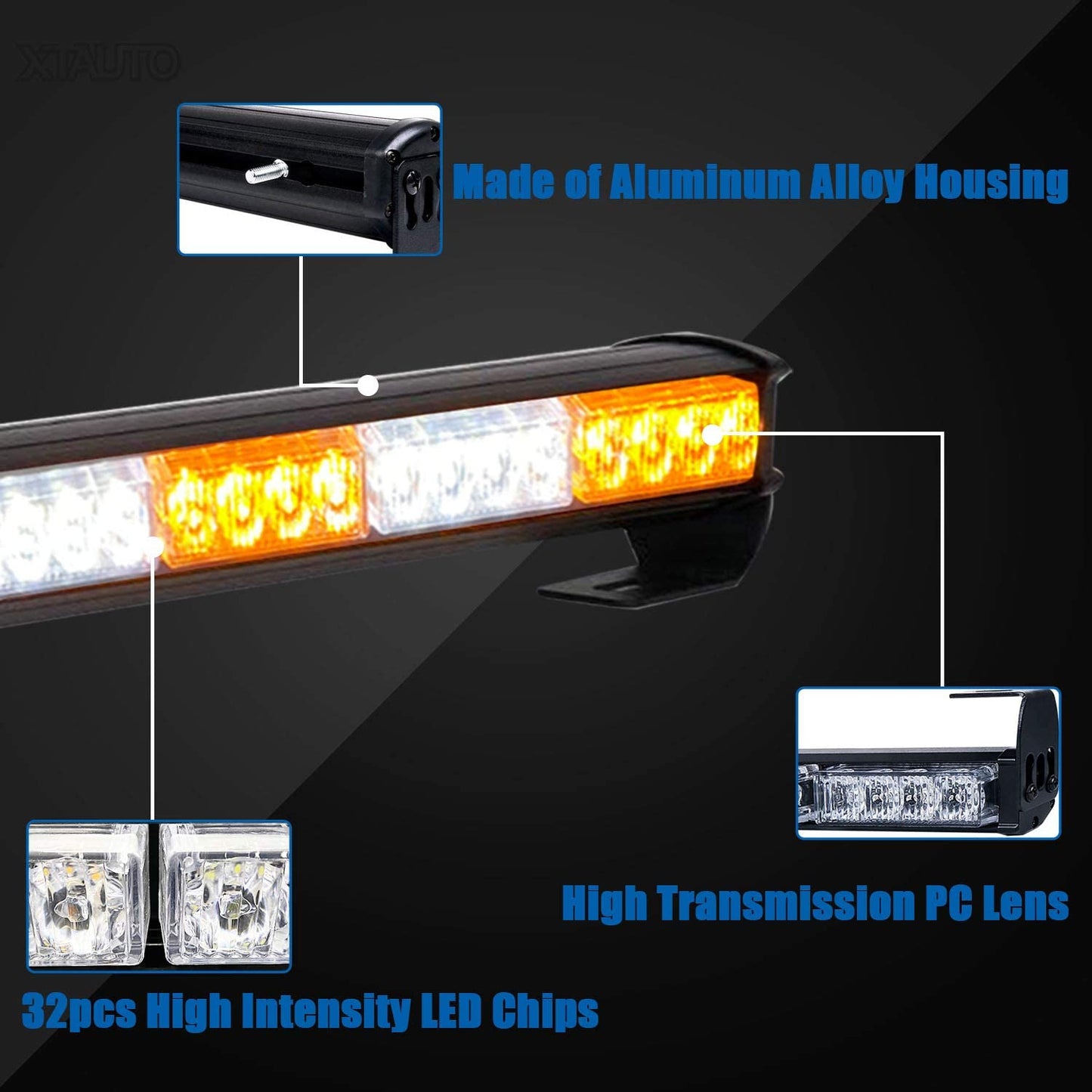 LED Traffic Advisor Strobe Light Bars 32-LED 2 in 1