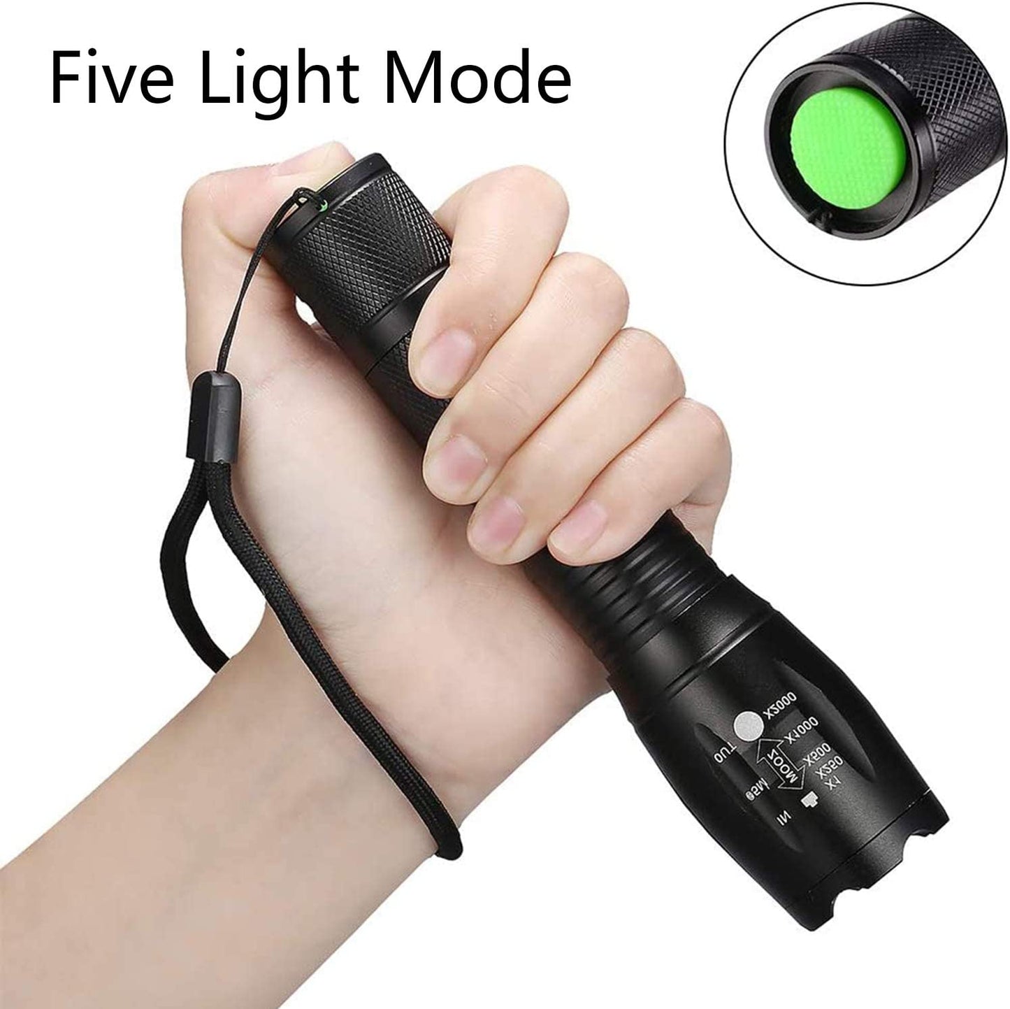 Flashlight Outdoor Super Bright High Lumen XML T6 LED Light with 3 AAA bateries