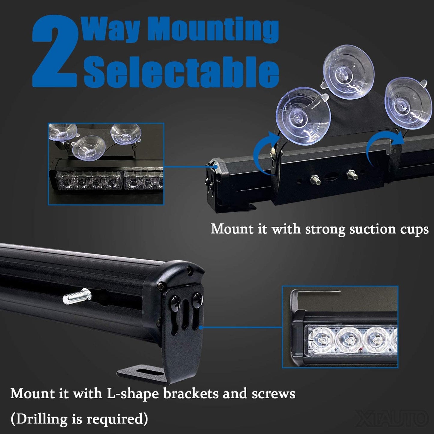 LED Traffic Advisor Strobe Light Bars 32-LED 2 in 1