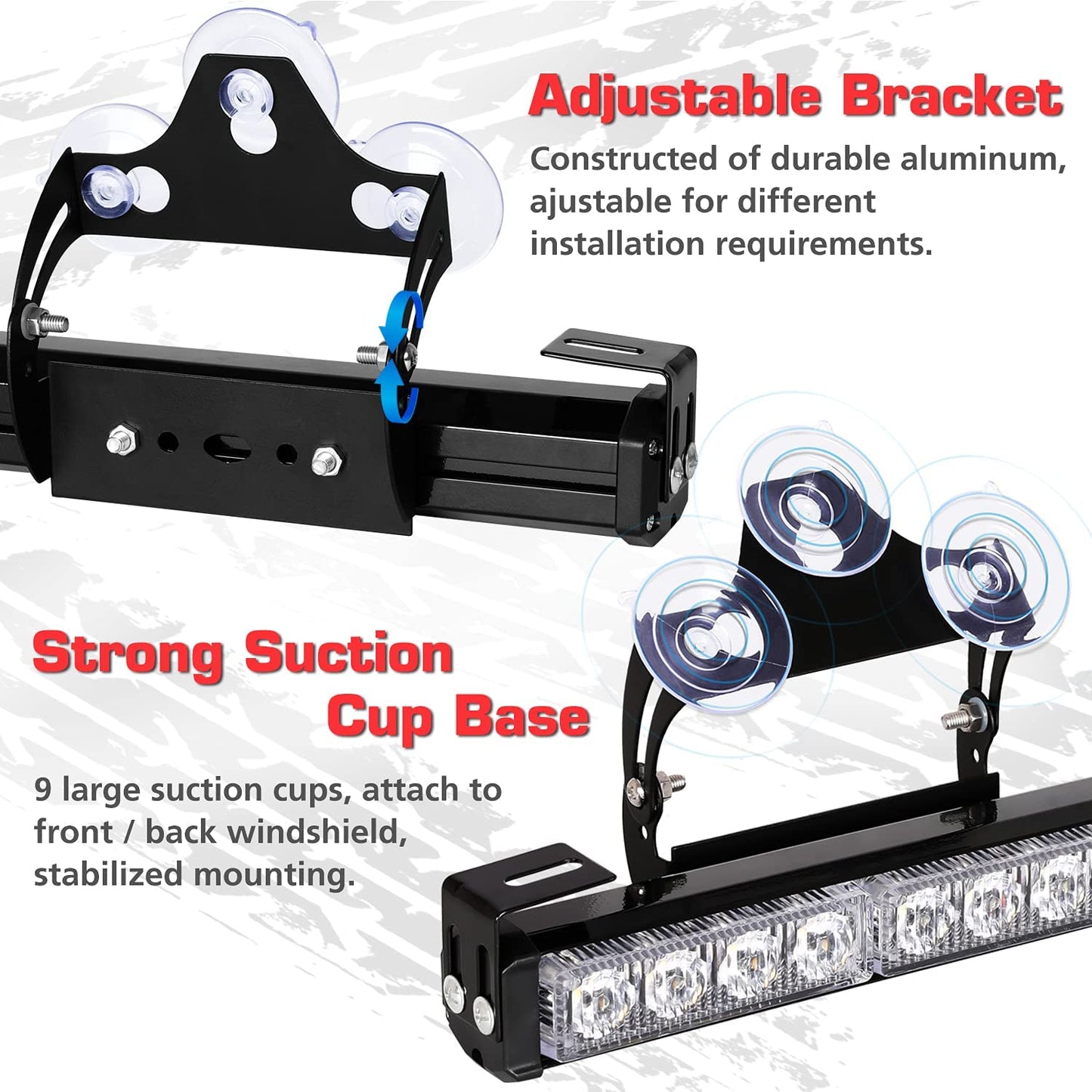 LED Traffic Advisor Strobe Light Bars 32-LED 2 in 1