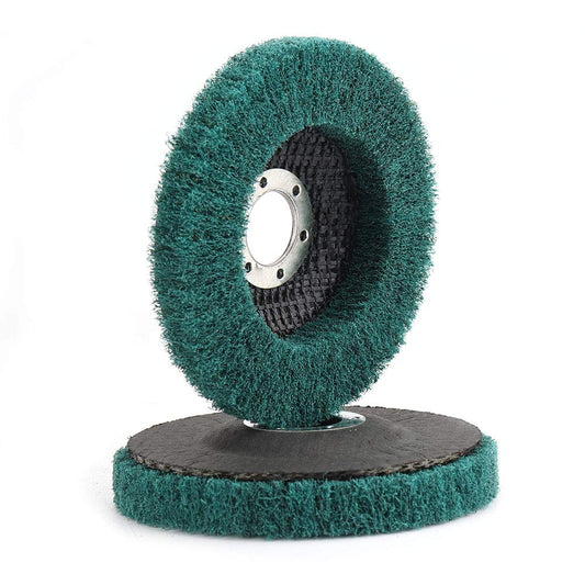Nylon Fiber Flap Wheel Polishing Buffing Disc,Scouring Pad Buffing Wheel Polishing Grinding Tool for Angle Grinder,Grit 180 Green 7/8” Hole