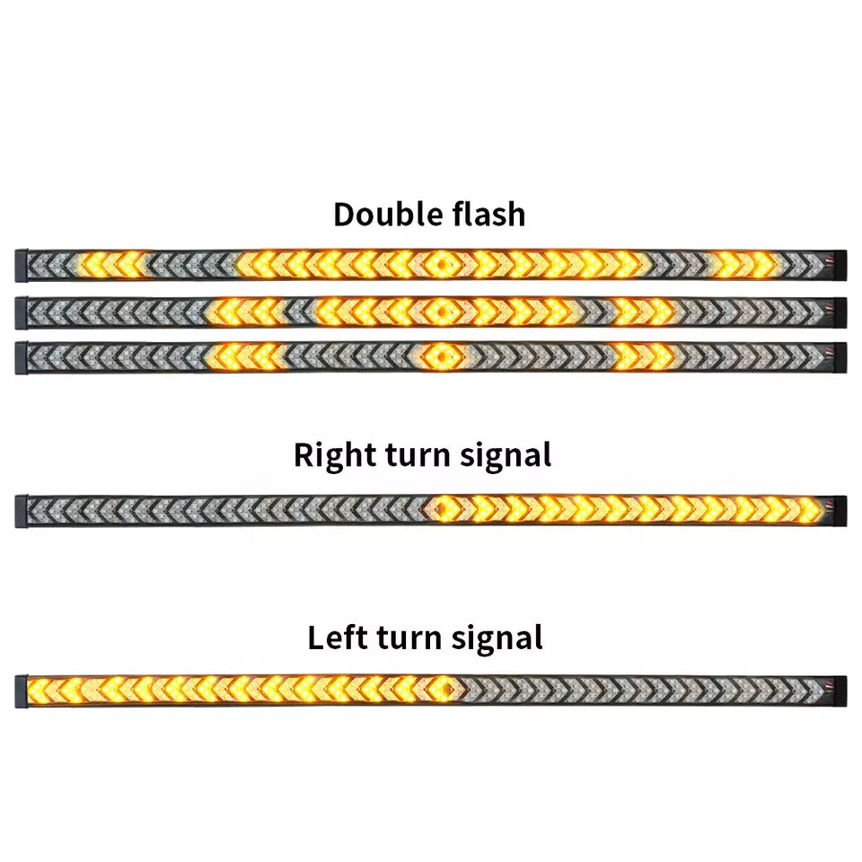 60 in LED Tailgate Light Bar Strip Red Yellow Switchback, Sequential Turn Signal, Strobe (Flashing) Brake Light, Tail Light Kit