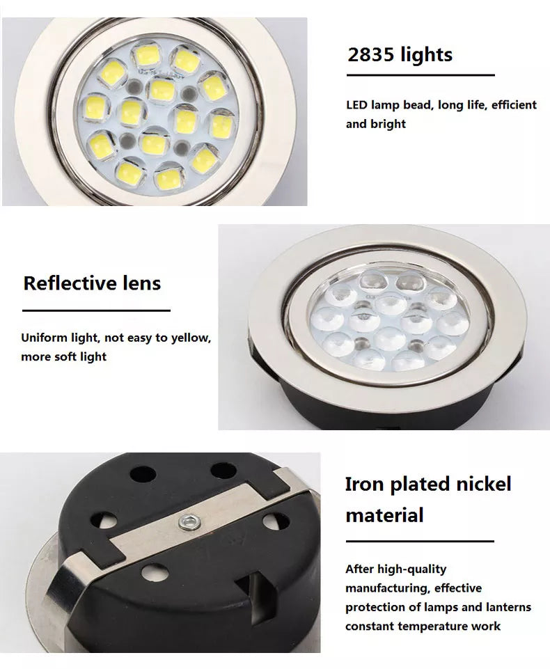 Chrome color round Led Panel Light 2W