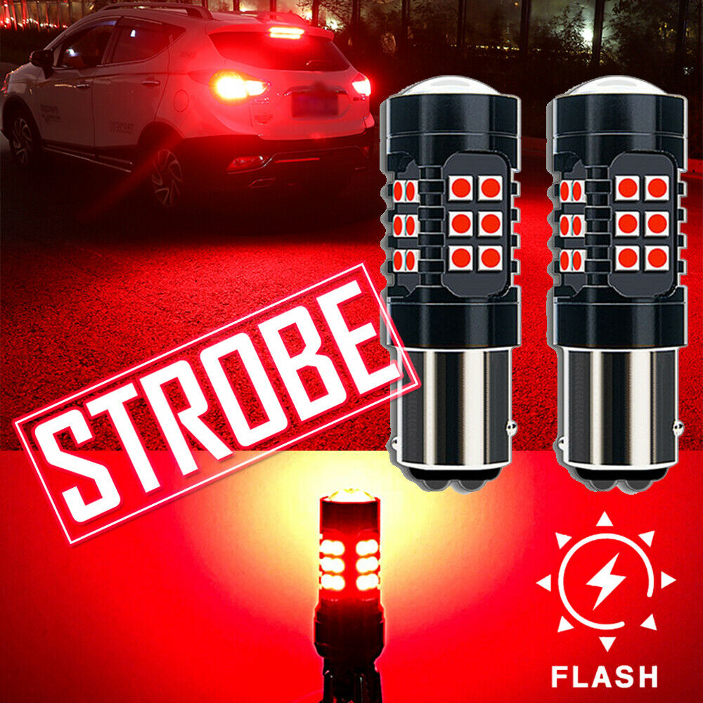 1157 Red LED Strobe Flashing Safety Alert Bright Brake Tail Light